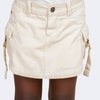 Short Saia Infantil Feminino Jeans Cargo Off White