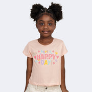 Camiseta Infantil Pampili Happy Day Pêssego