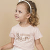 Camiseta Infantil Pampili Be Happy Metalizado Rosa Novo
