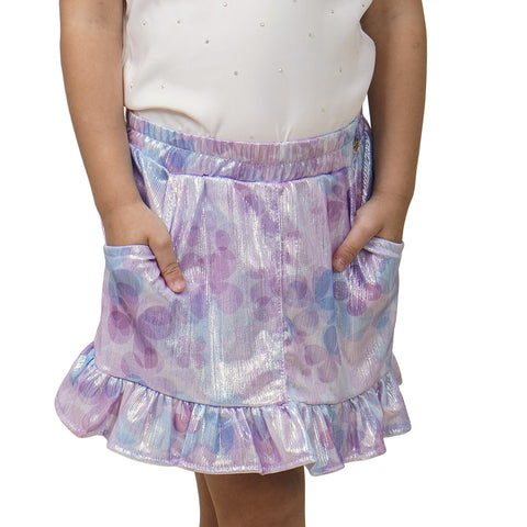 Saia Infantil Feminina Pampili Florida Prata