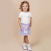 Saia Infantil Feminina Pampili Florida Prata