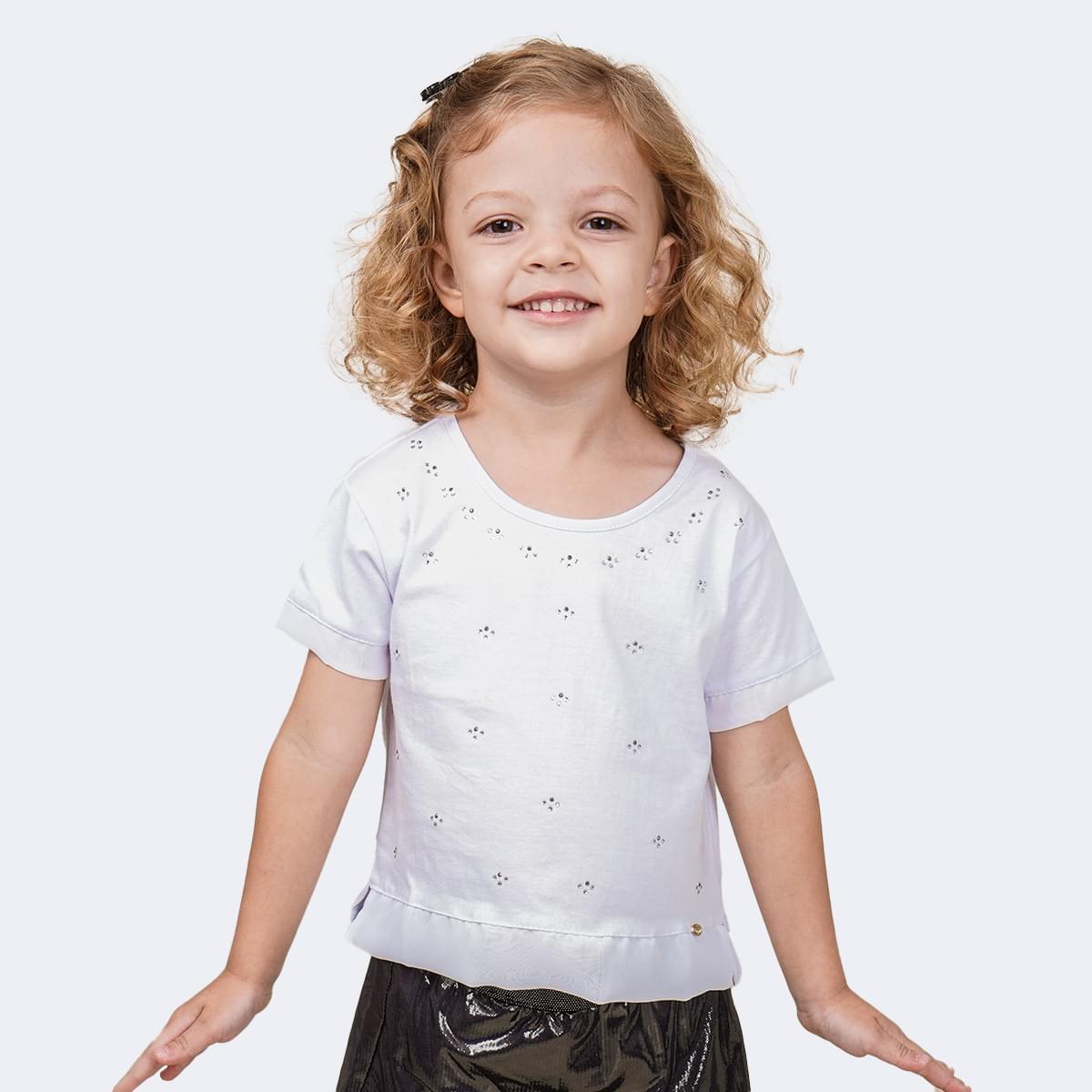Camiseta Infantil Pampili Tule Branca