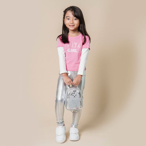 Calça Legging Infantil Pampili Prata