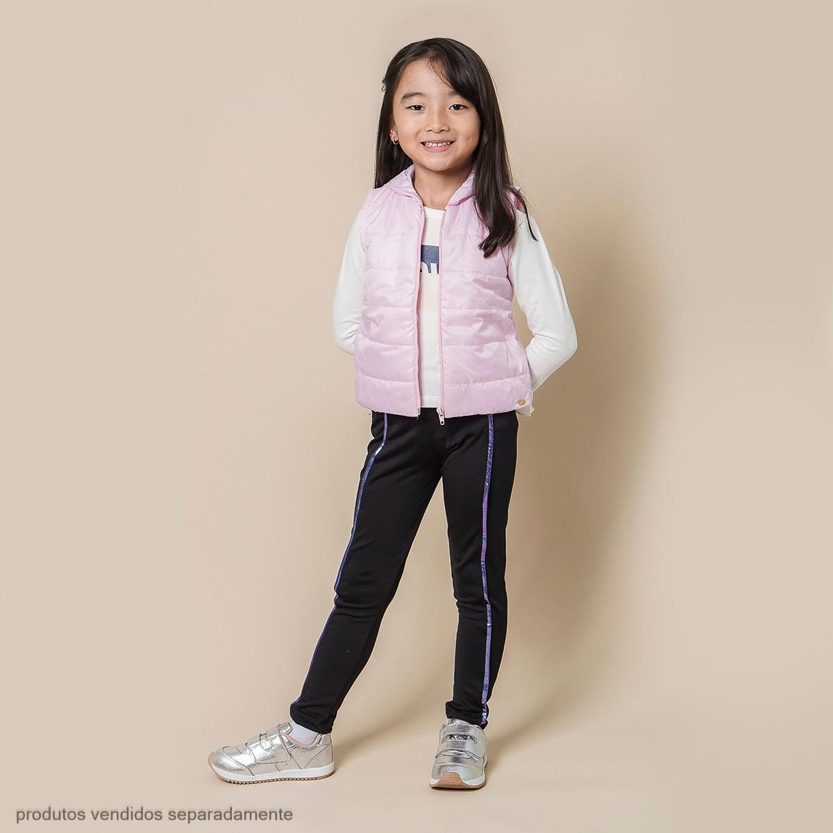 Blusa Infantil Pampili Babado Voal Off White