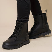 Bota Coturno Infantil Feminina Thina Preta Fosca