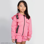 Jaqueta Infantil Feminina Pampili Capuz Mood Rosa