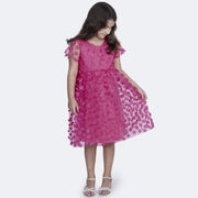 Vestido de Tule Infantil Pampili Flores Pink