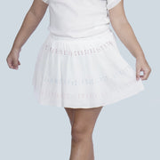 Saia de Tule Infantil Pampili Strass Coloridos Off White