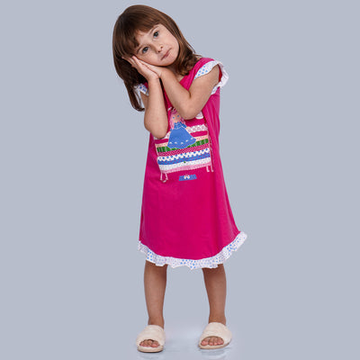 Camisola Infantil Cara de Criança Princesa e a Ervilha Pink - pijama na menina