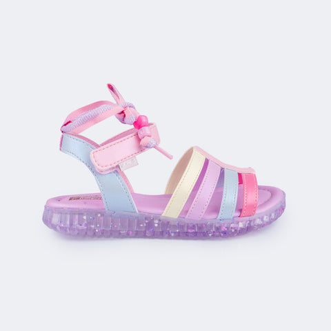 Sandália Infantil Pampili Customize Cordão com Miçangas Colorida