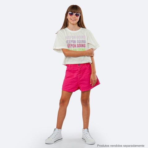 Short Infantil Vic&Vicky Cintura Alta Pink