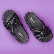 Sandália Slide Feminina TWN Zaya Comfy Preta