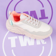 Tênis Feminino TWN Chunky Dalla Recortes Nobuck Branco