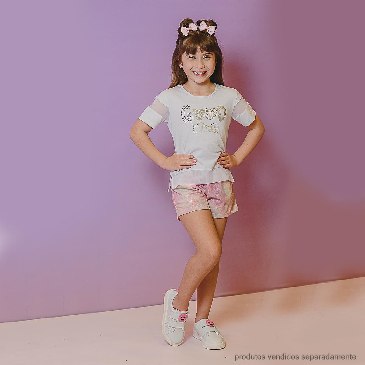 Camiseta Infantil Pampili Good Vibes Branca