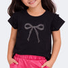 Camiseta Infantil Pampili Laço Drapeado Preta