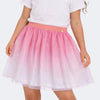 Saia de Tule Pampili Lurex Degradê Rosa e Branco