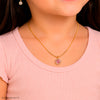 Colar Choker Infantil Pampili Flor Strass Rosa