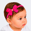 Faixa de Cabelo Infantil Feminina Trançada com Laço Pink Neon