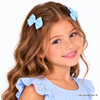 Kit Presilha Infantil Pampili Laço de Linho Azul