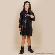Vestido Infantil Manga Longa Pampili Cool Preto