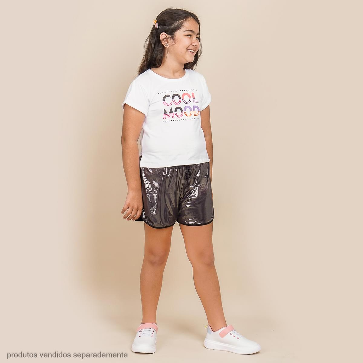 Camiseta Infantil Pampili Cool Mood Branca Colorida