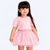 Camiseta Infantil Pampili Corações Cintilantes Rosa Claro
