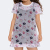 Vestido Infantil Sobreposto Pampili Branco Estampa Pamps