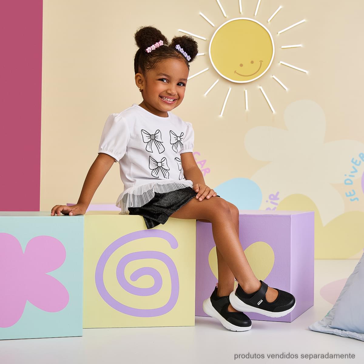 Tenis Infantil Feminino Pampili Sky Mary Jane Preto