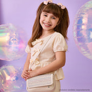 Blusa Infantil Pampili com Laços e Babados Pêssego