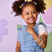 Jardineira Infantil Pampili Alça com Babado Jeans Azul