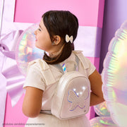 Mochila de Led Infantil Pampili Borboleta Perolada Branca