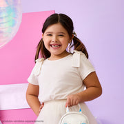 Camiseta Infantil Pampili com Laços nos Ombros Off White