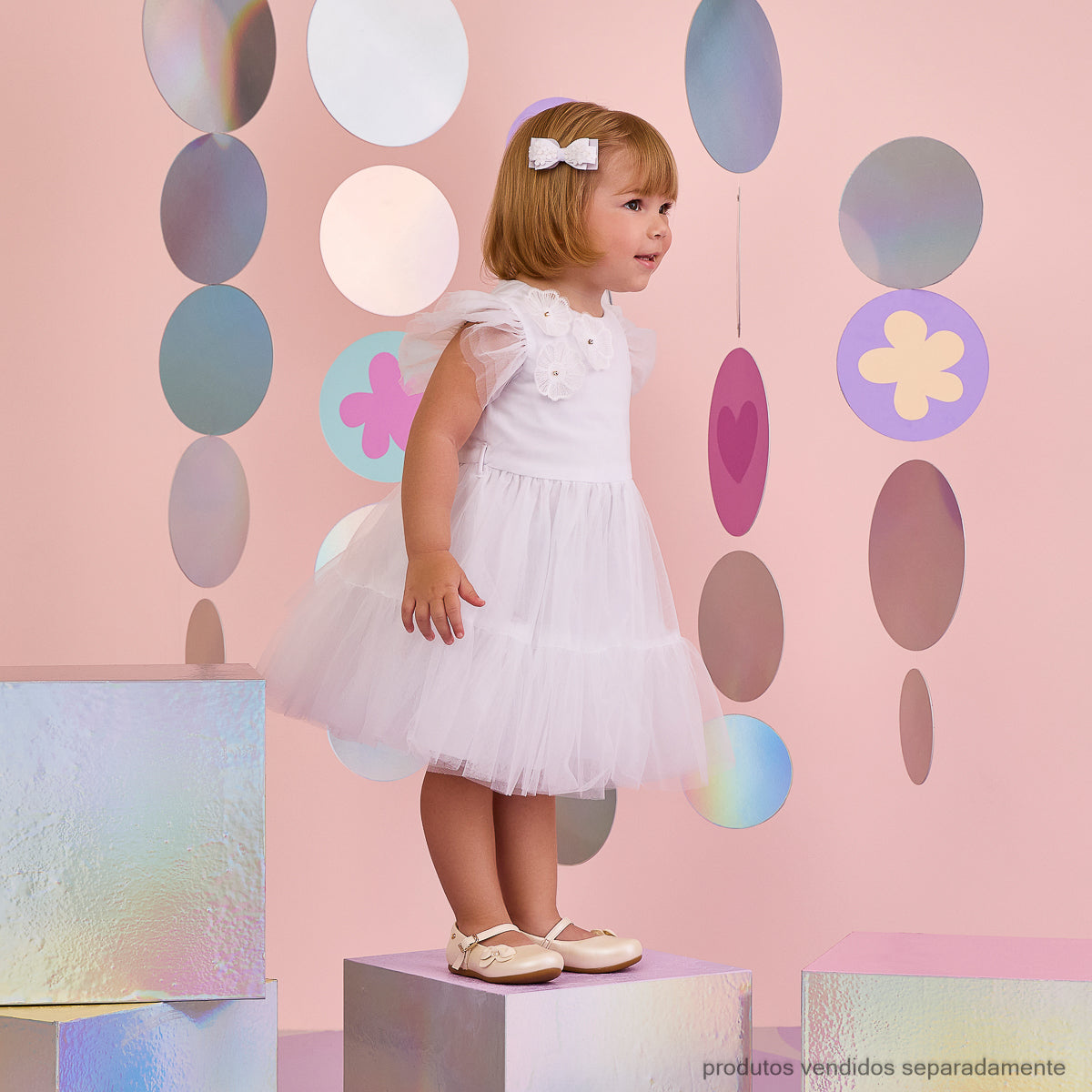 Sapato Infantil Pampili Mini Angel com Laço Pérola Nude