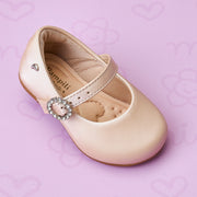 Sapato Infantil Pampili Mini Angel Fivela com Strass Areia