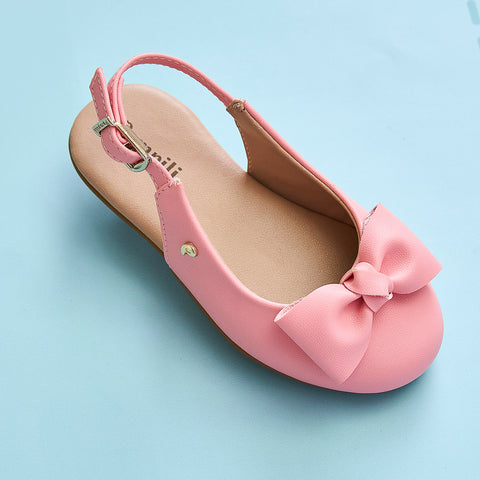 Sapatilha Slingback Pampili Bailarina Laço Pêssego