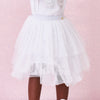 Saia de Tule Pampili Glitter Branca e Prata