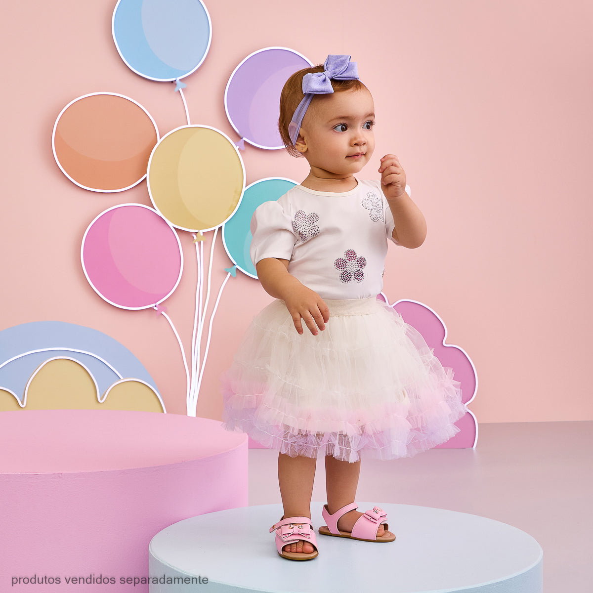 Sandália Infantil Pampili Nana com Laço Rosa