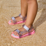 Sandália Papete Infantil Feminina Sun Glee Glitter Transparente
