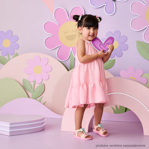 Sandália Infantil Pampili Bia Cereja Colorida