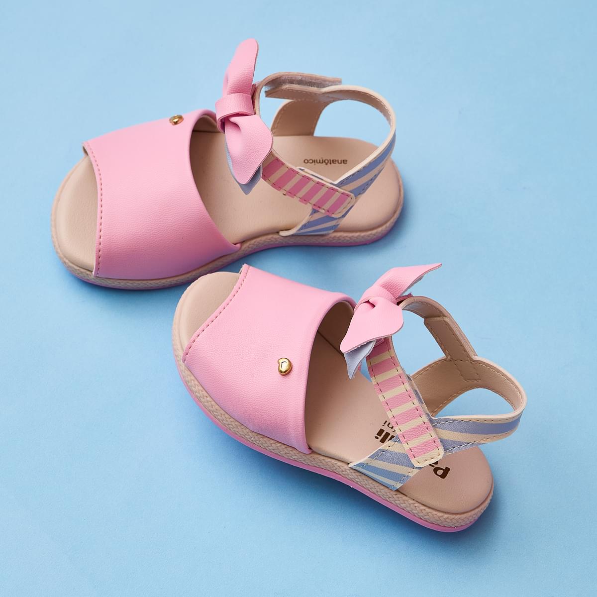 Sandália Infantil Espadrille Pampili Lala Listras Rosa e Azul