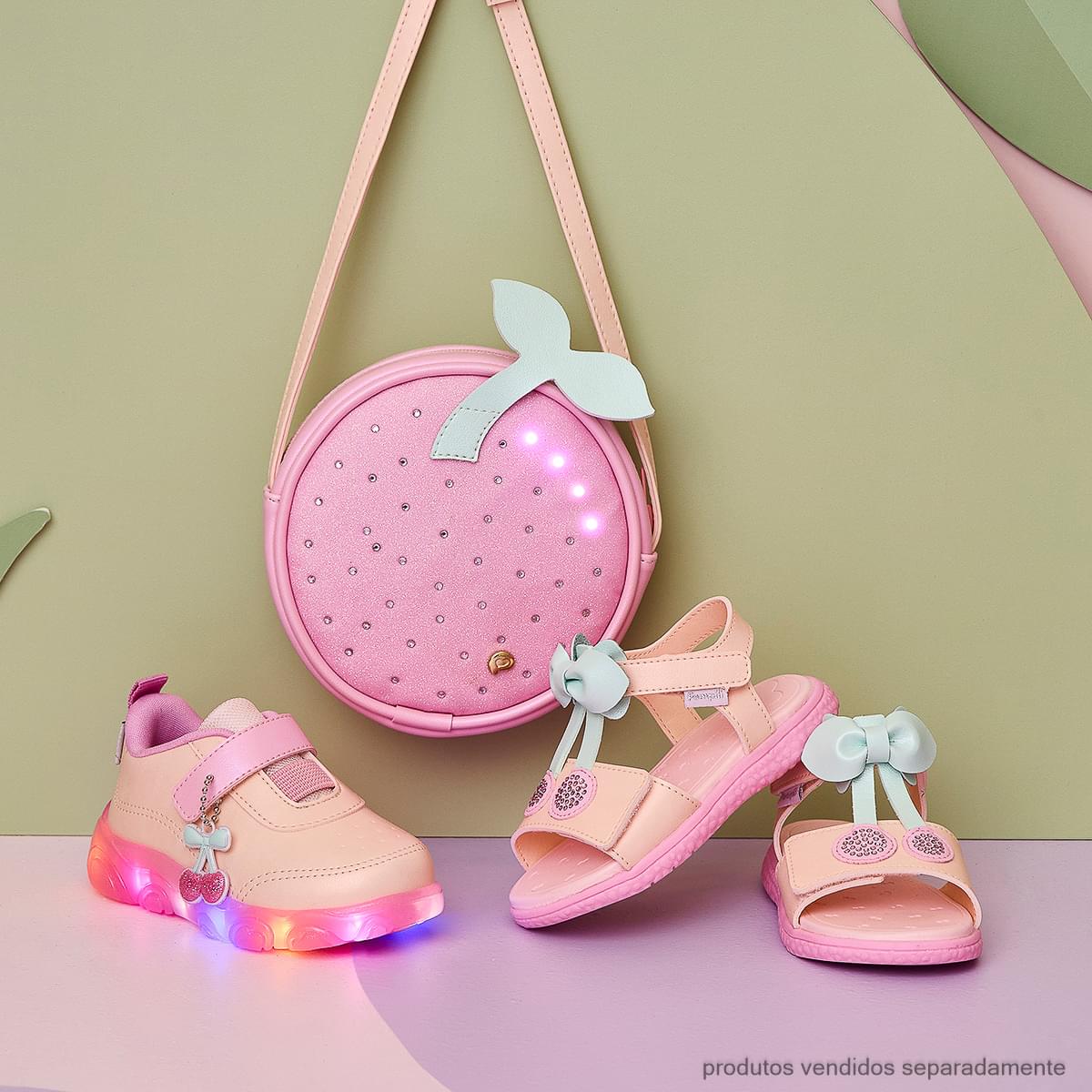 Sandália Infantil Pampili Bia Cereja Colorida
