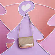 Bolsa Infantil Pampili Borboletas com Glitter Dourada