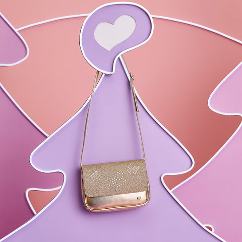 Bolsa Infantil Pampili Borboletas com Glitter Dourada