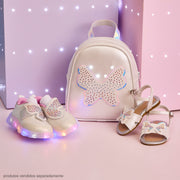 Mochila de Led Infantil Pampili Borboleta Perolada Branca