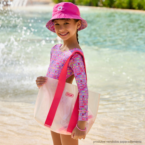 Bolsa Tote Bag Infantil Pampili Perolada Rosa Neon