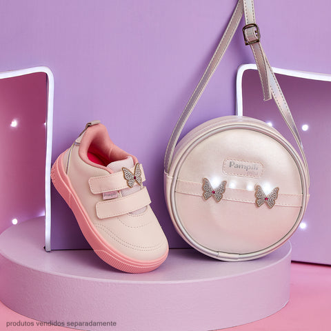 Bolsa de Led Infantil Pampili Borboletas Branca Perolada