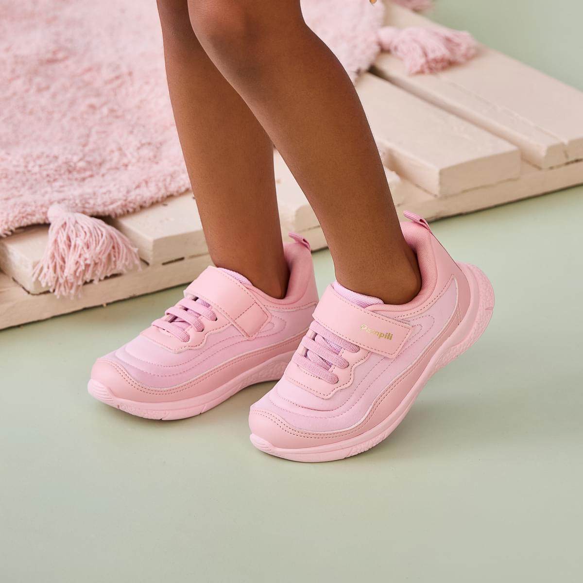 Tênis Infantil Feminino Pampili Mini Soft Rosa Glace