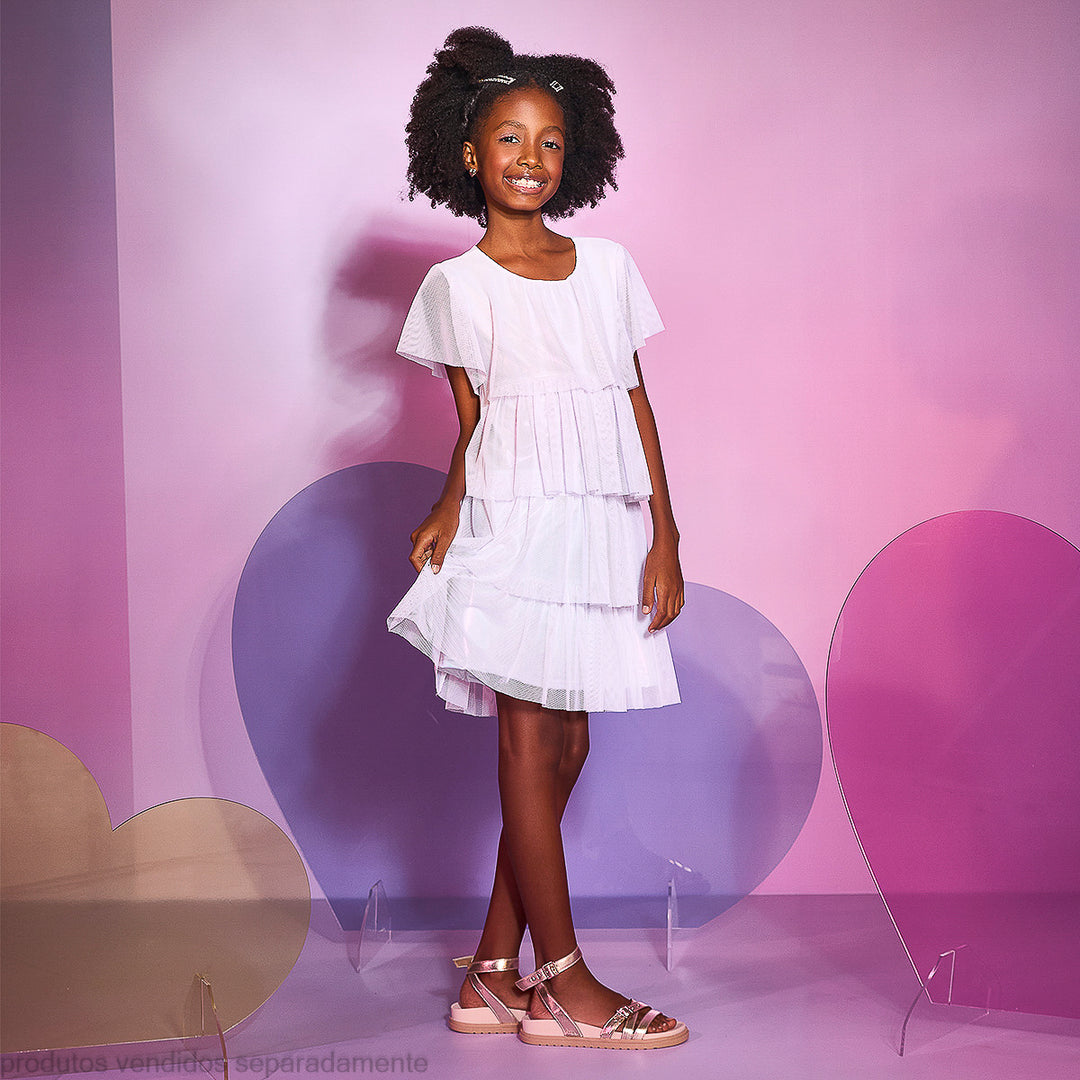vestido longo roupa infantil batizado