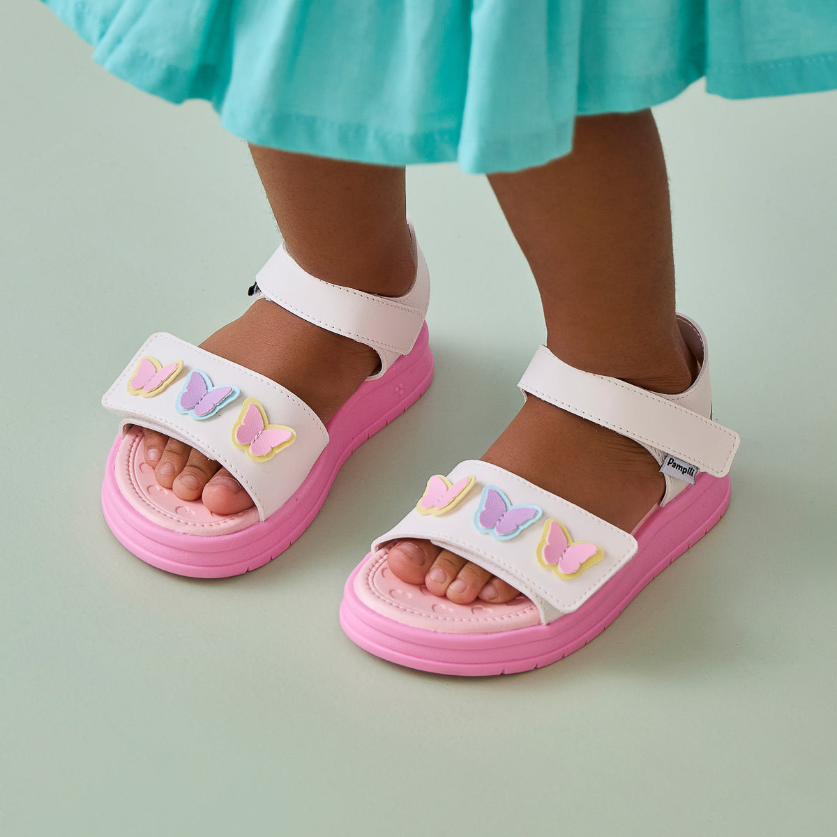 Sandália Infantil Pampili Petit Borboletas Branca