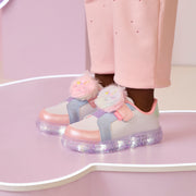 Tênis de Led Infantil Feminino Pelúcia Unicórnio Candy Colors